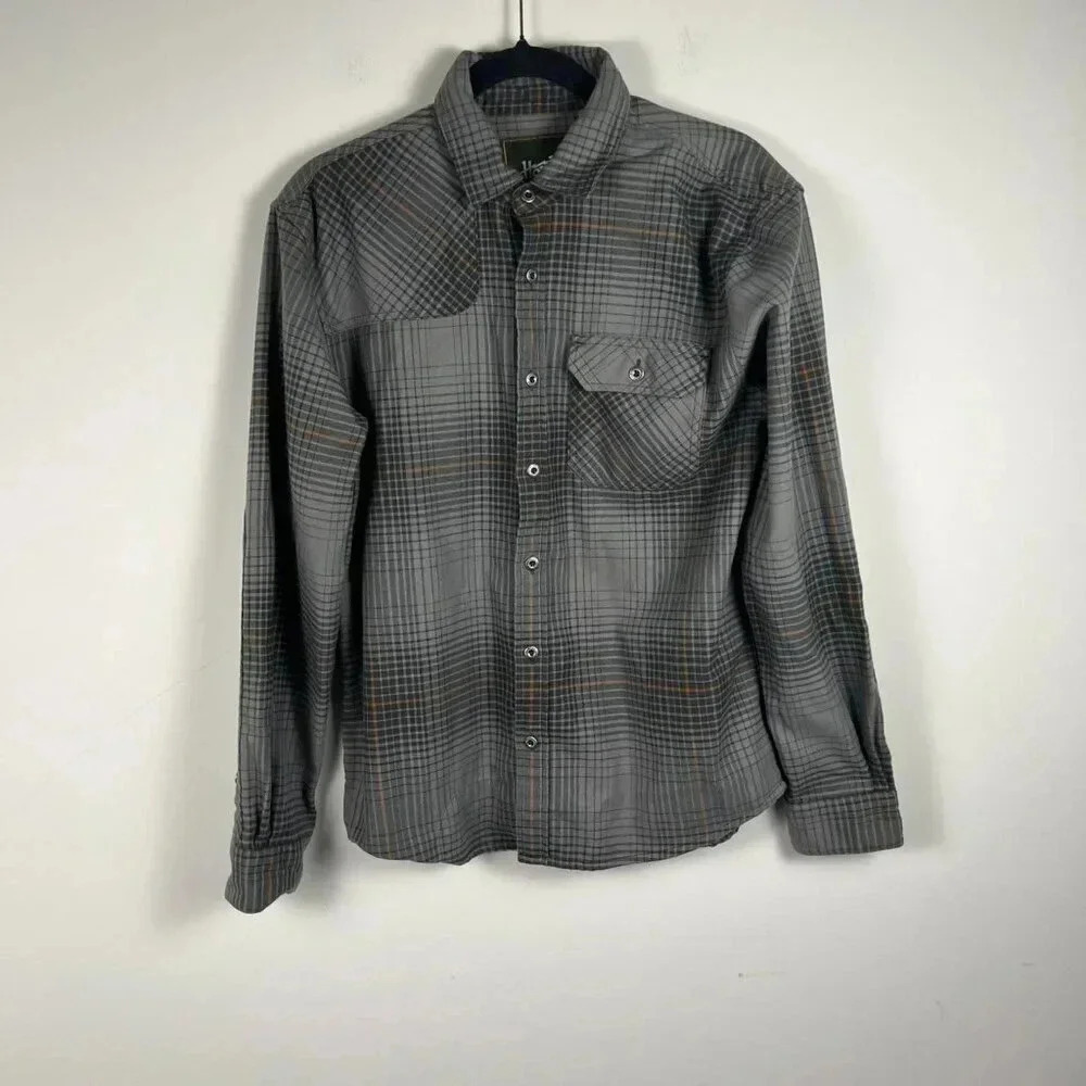Howler Brothers Harker's Plaid Flannel Shirt Mens Small Gray Button Up